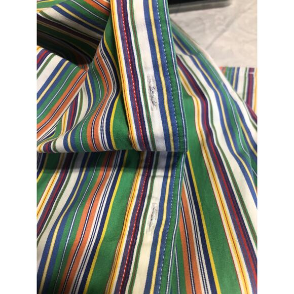 Vintage Y2K Lauren Ralph Lauren LRL Button Up Shirt Striped Cotton Roll Tab 3X - Picture 16 of 16